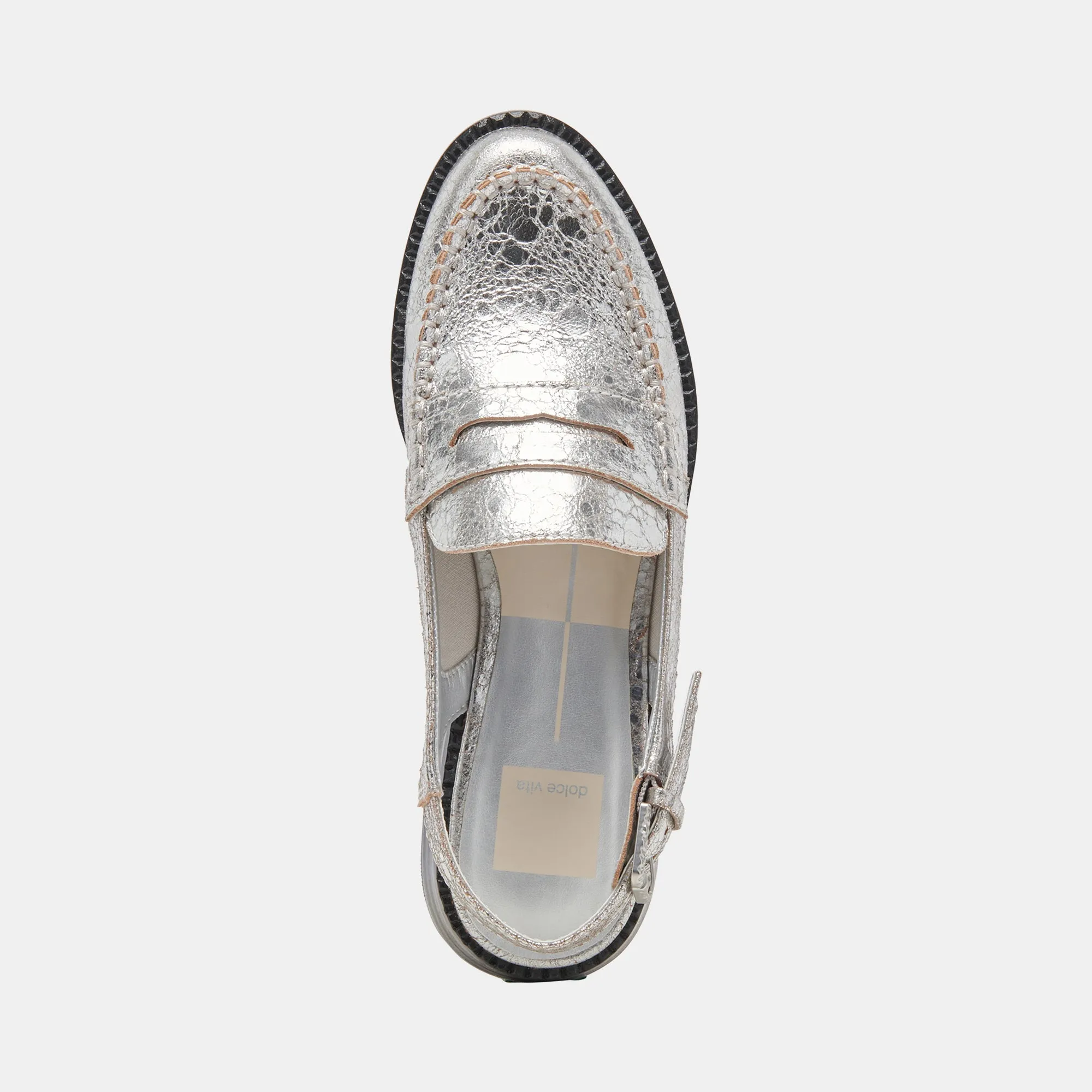 HARDI WEITE LOAFERS SILBER CRAQUELÉ LEDER
