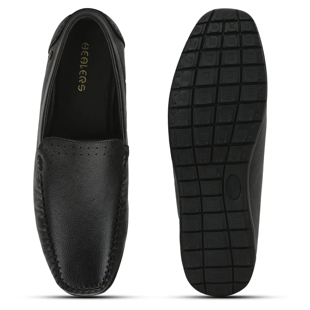 Healers Bequeme Schnürsenkellose Loaferschuhe Für Herren (Schwarz) JPL-271 Von Liberty