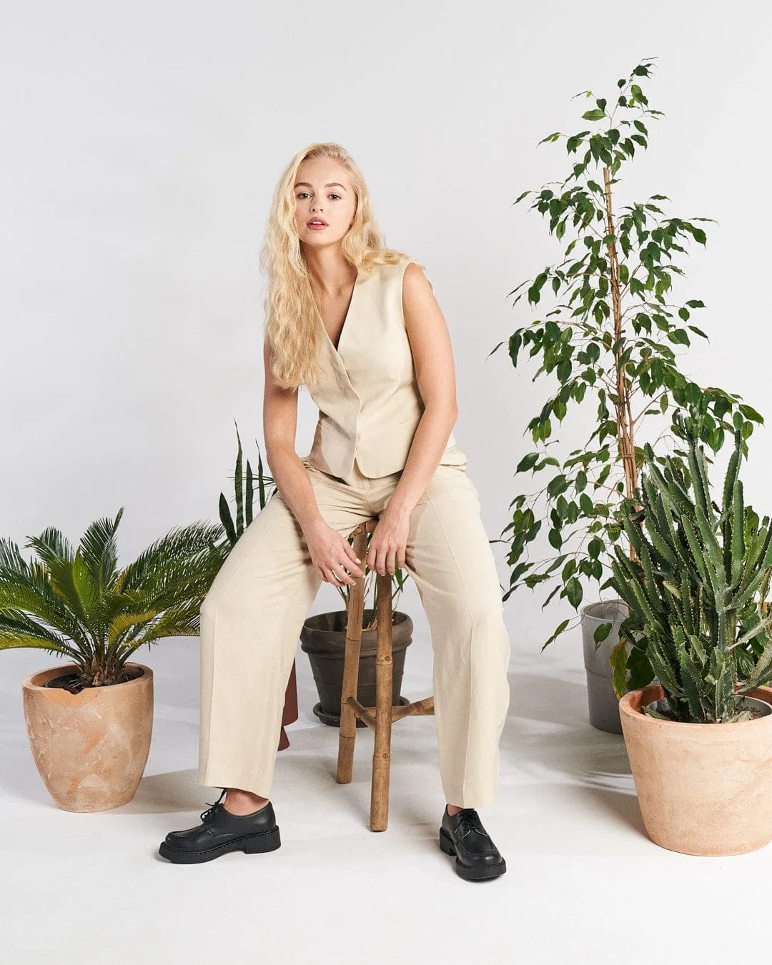 Helen Damen Apfel-Leder Vegane Loafers | Schwarz