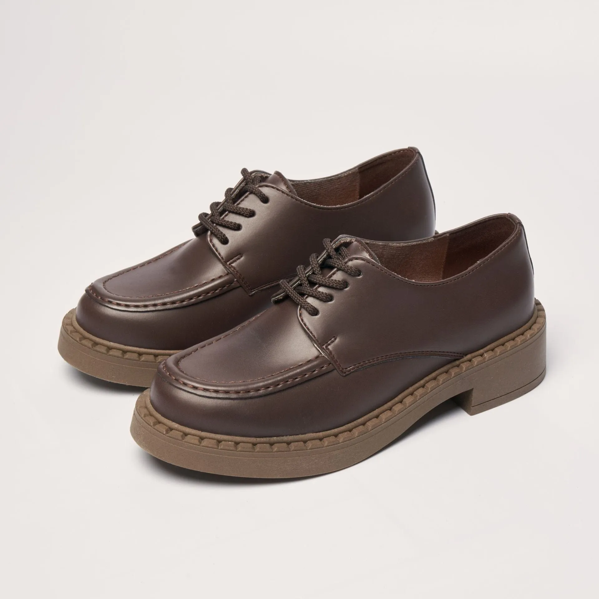 Helen Damen Apfel-Leder Vegane Loafers | Schokolade