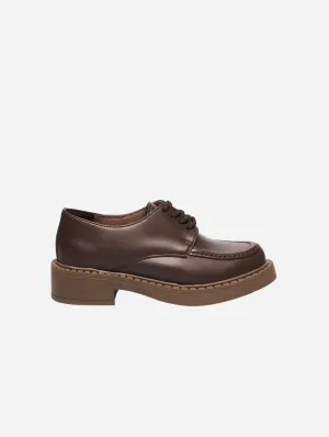 Helen Damen Apfel-Leder Vegane Loafers | Schokolade