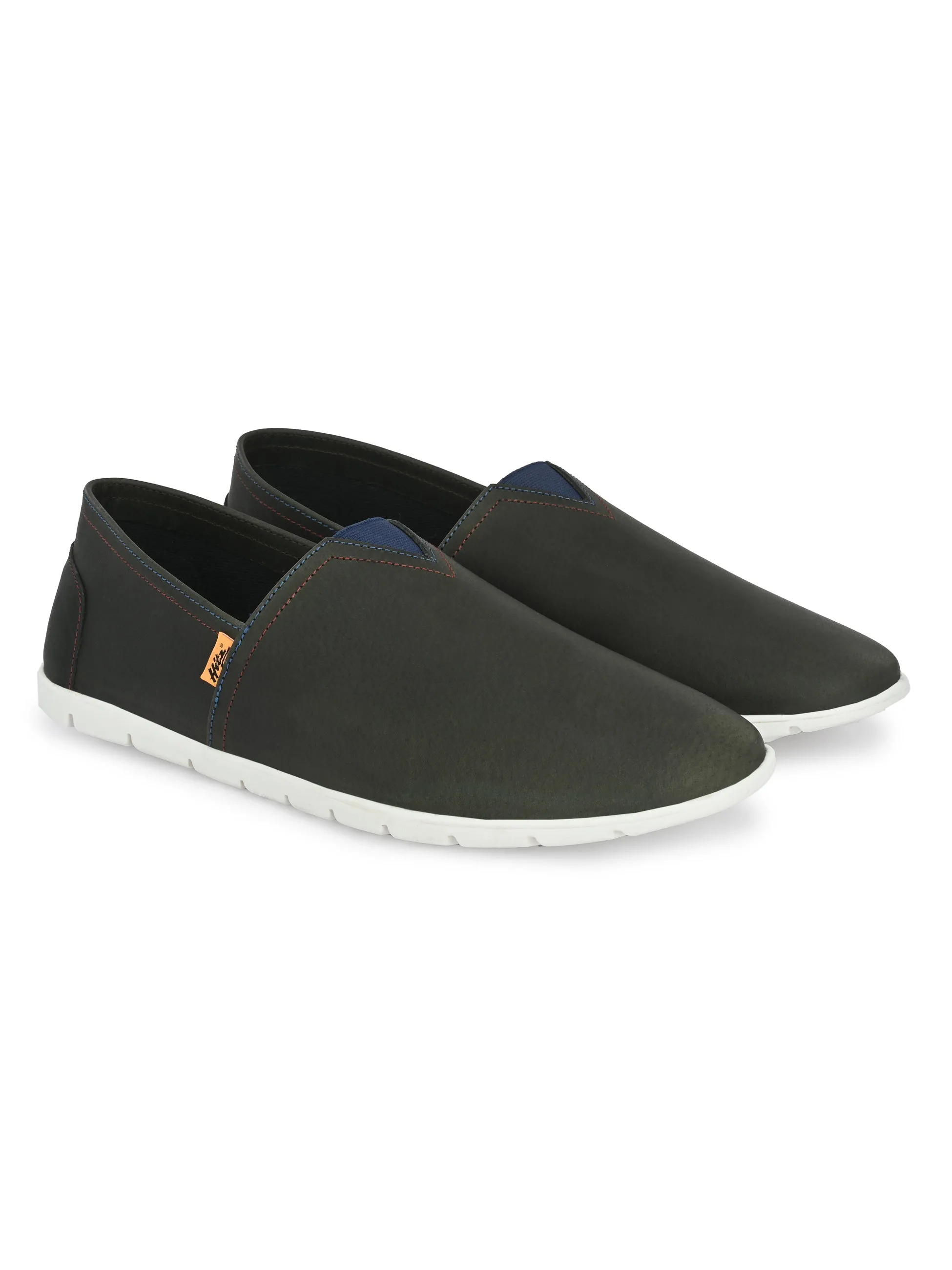 Hitz Herren Schlupfschuhe aus Olivenleder für den Casual-Look