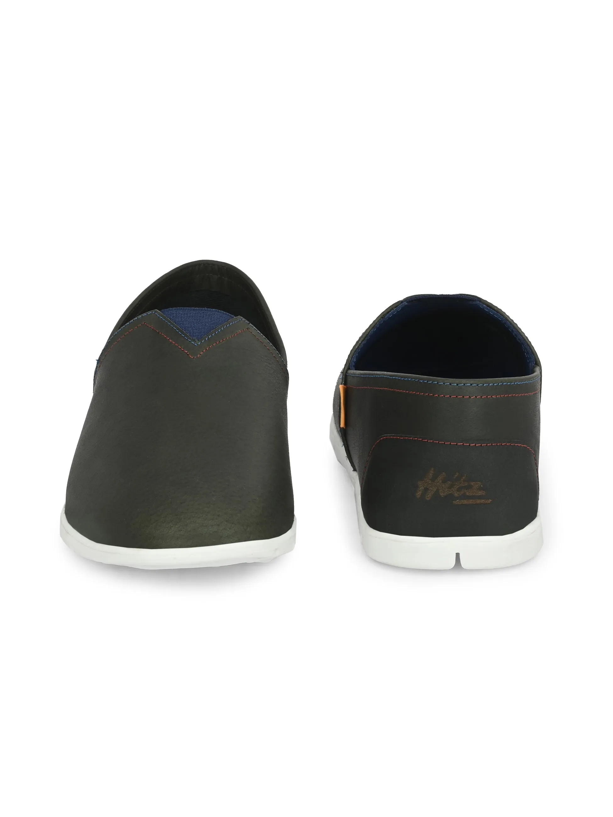 Hitz Herren Schlupfschuhe aus Olivenleder für den Casual-Look