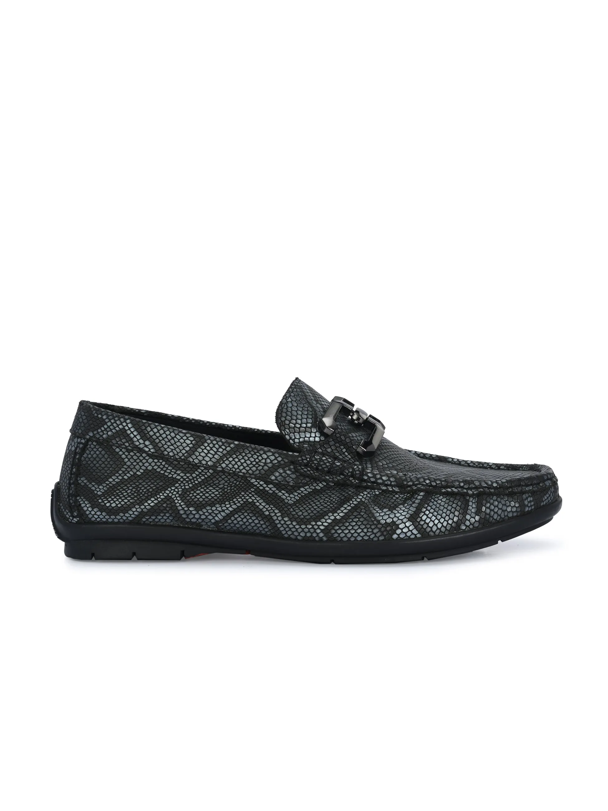 HITZ1207 Herren Graue Leder Casual Slip-On Schuhe