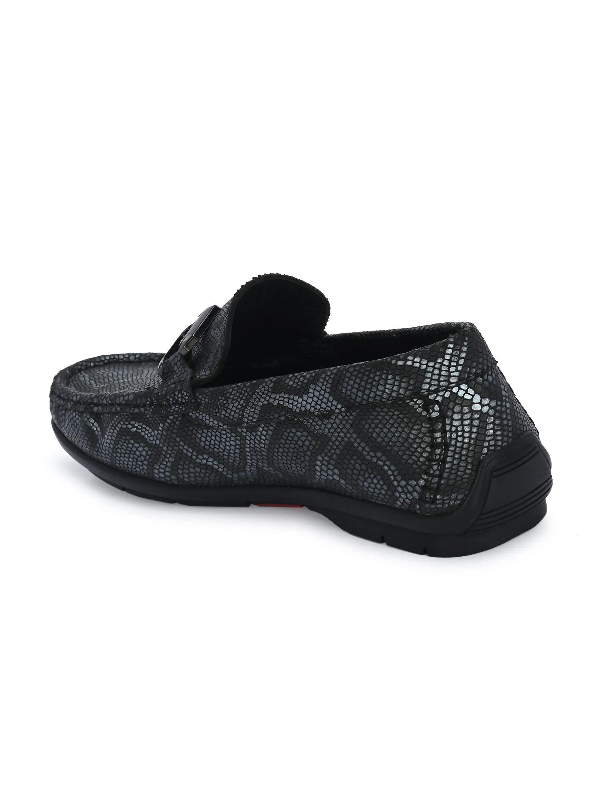 HITZ1207 Herren Graue Leder Casual Slip-On Schuhe