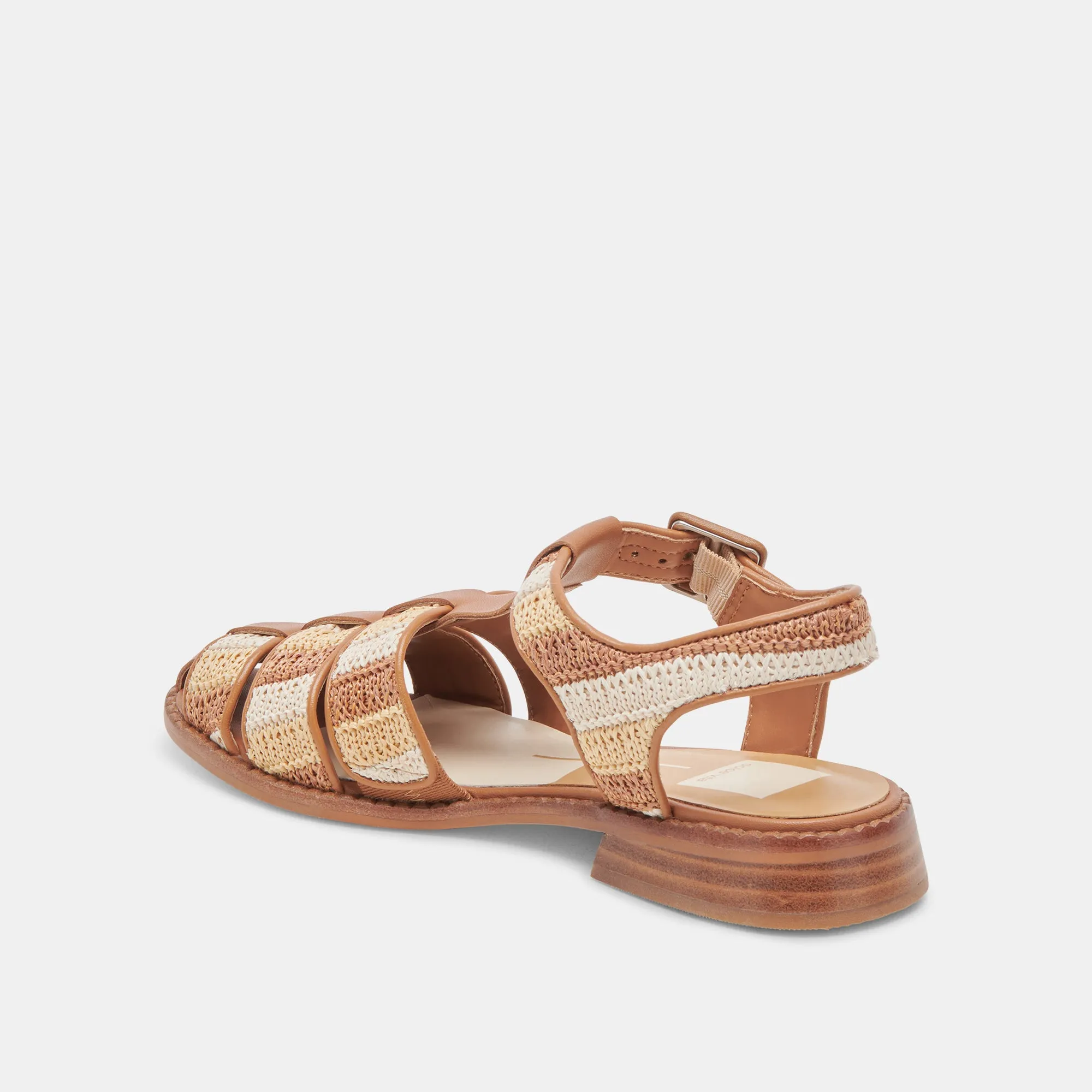 HOLIS SANDALEN BRAUN MULTI RAFFIA
