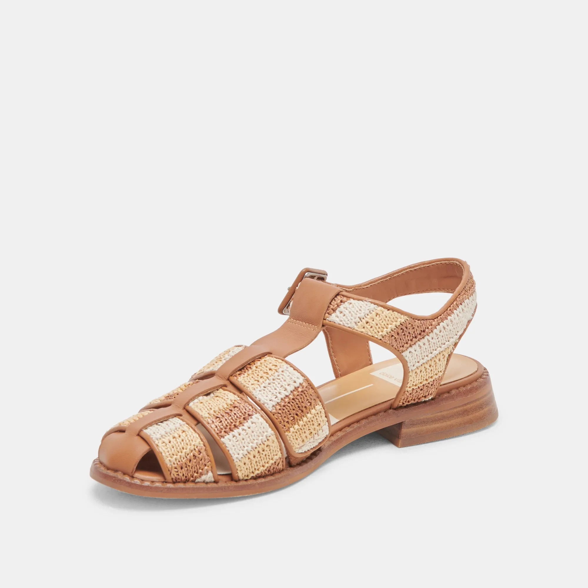 HOLIS SANDALEN BRAUN MULTI RAFFIA