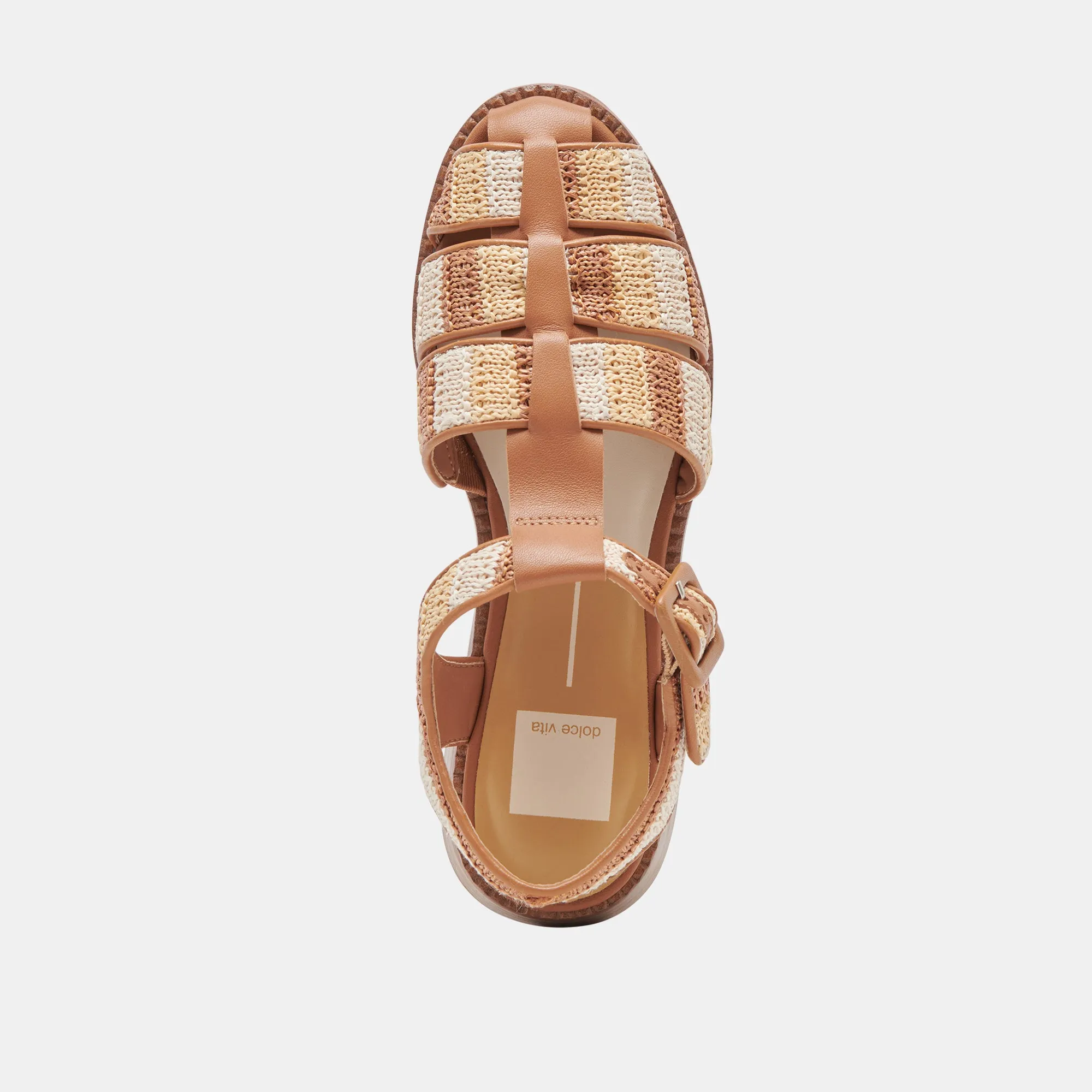 HOLIS SANDALEN BRAUN MULTI RAFFIA