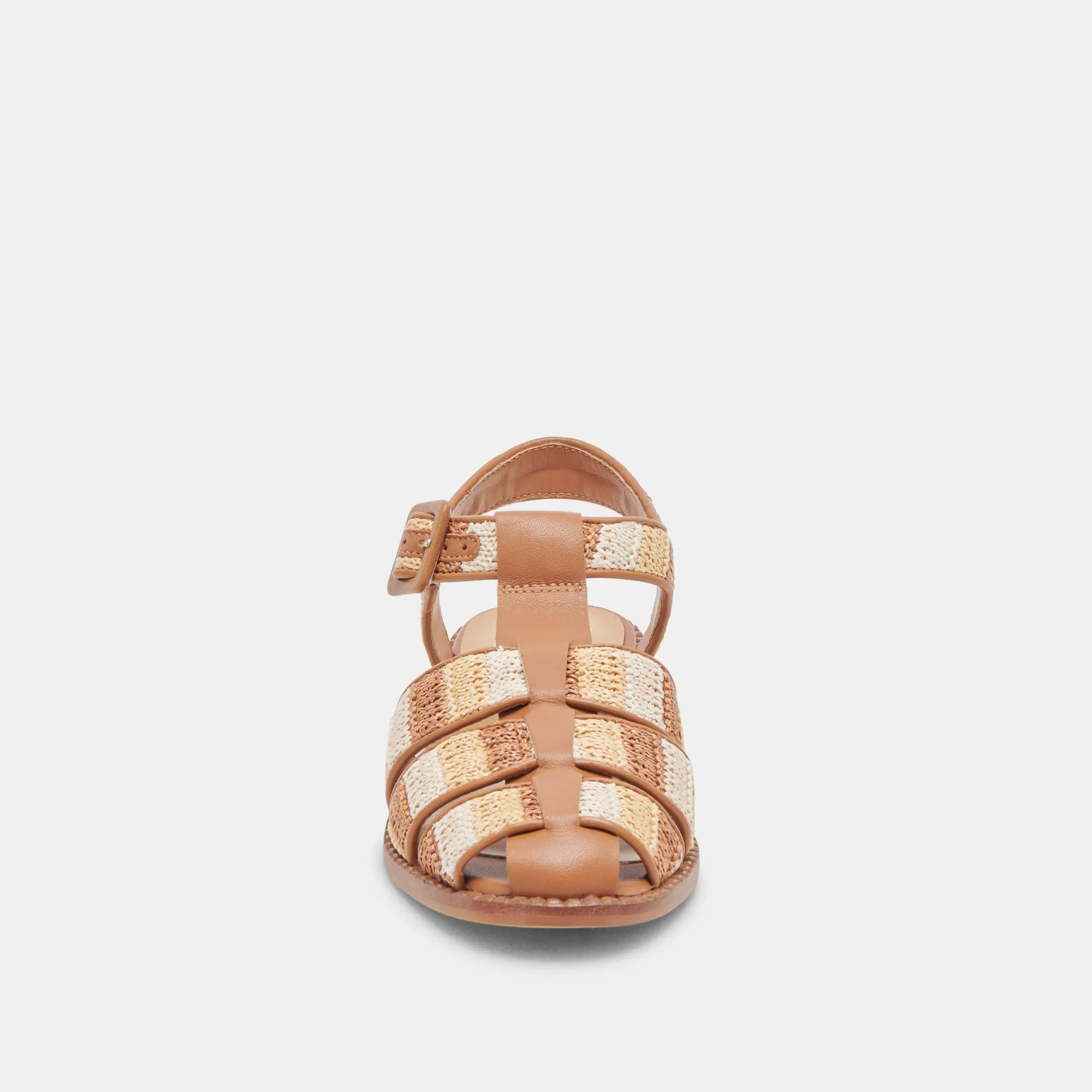 HOLIS SANDALEN BRAUN MULTI RAFFIA