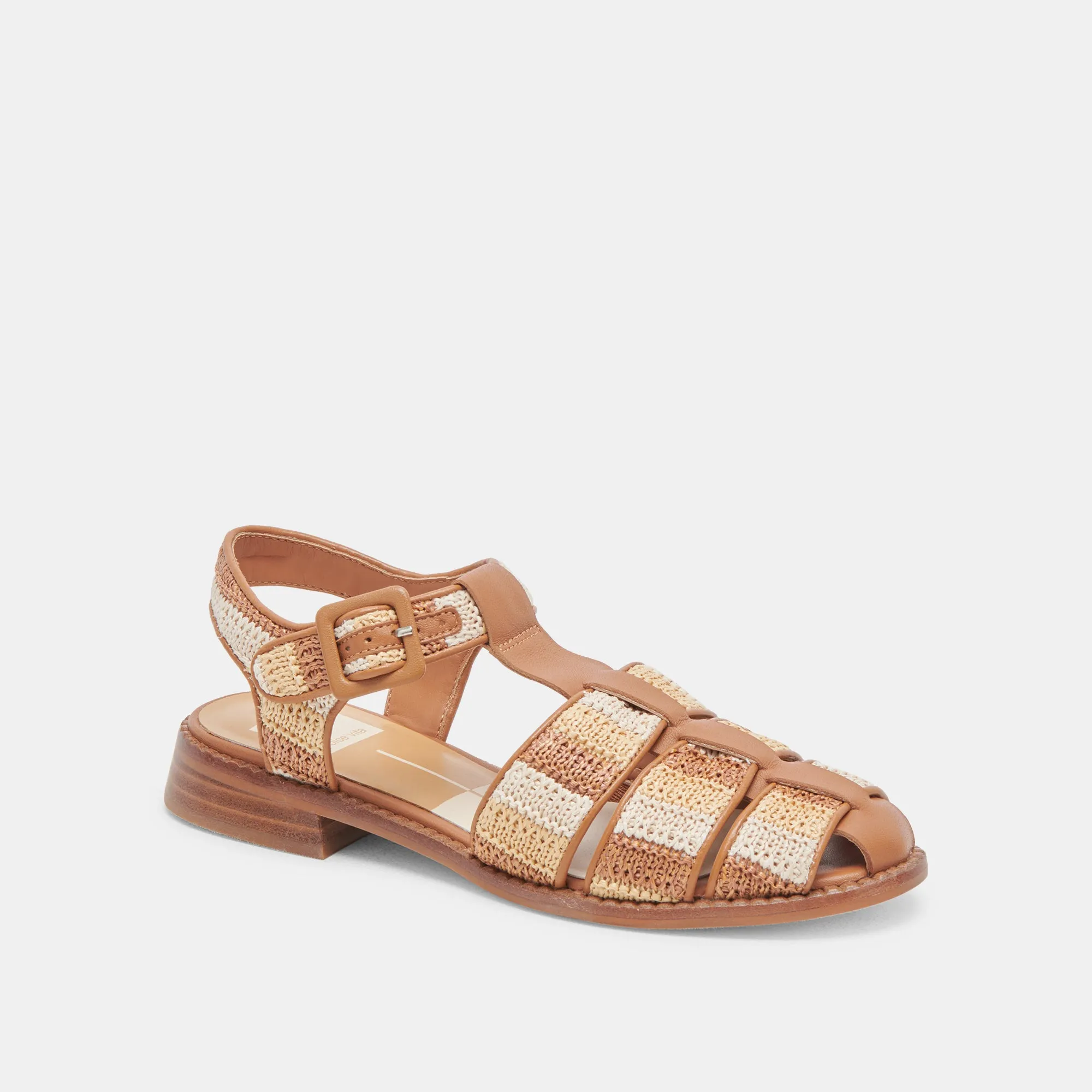 HOLIS SANDALEN BRAUN MULTI RAFFIA