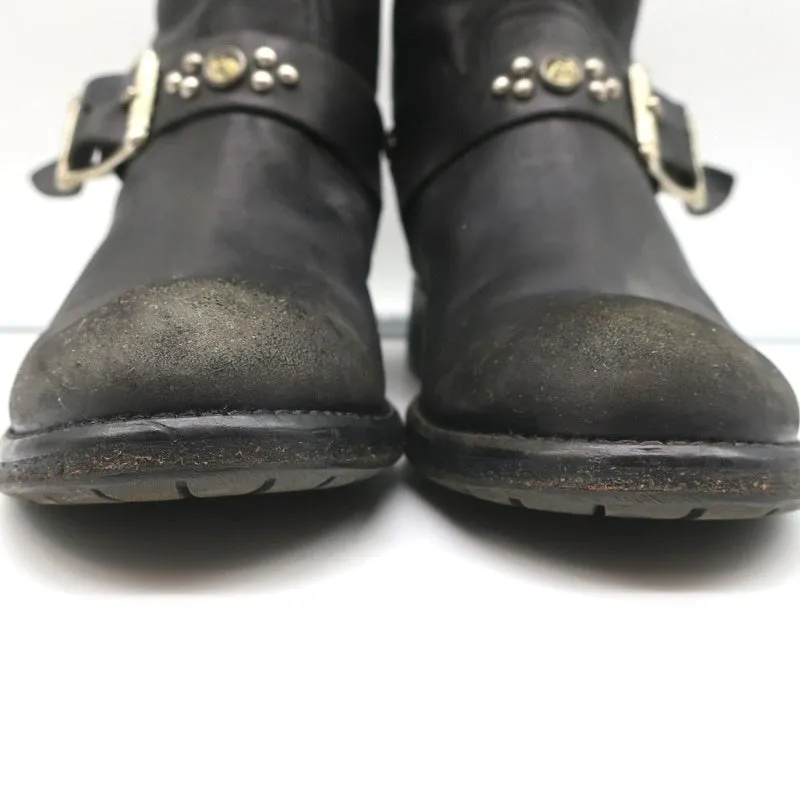 HTC Hollywood Trading Company Stiefel mit Nieten im Biker-Stil Schwarz Leder Größe 38