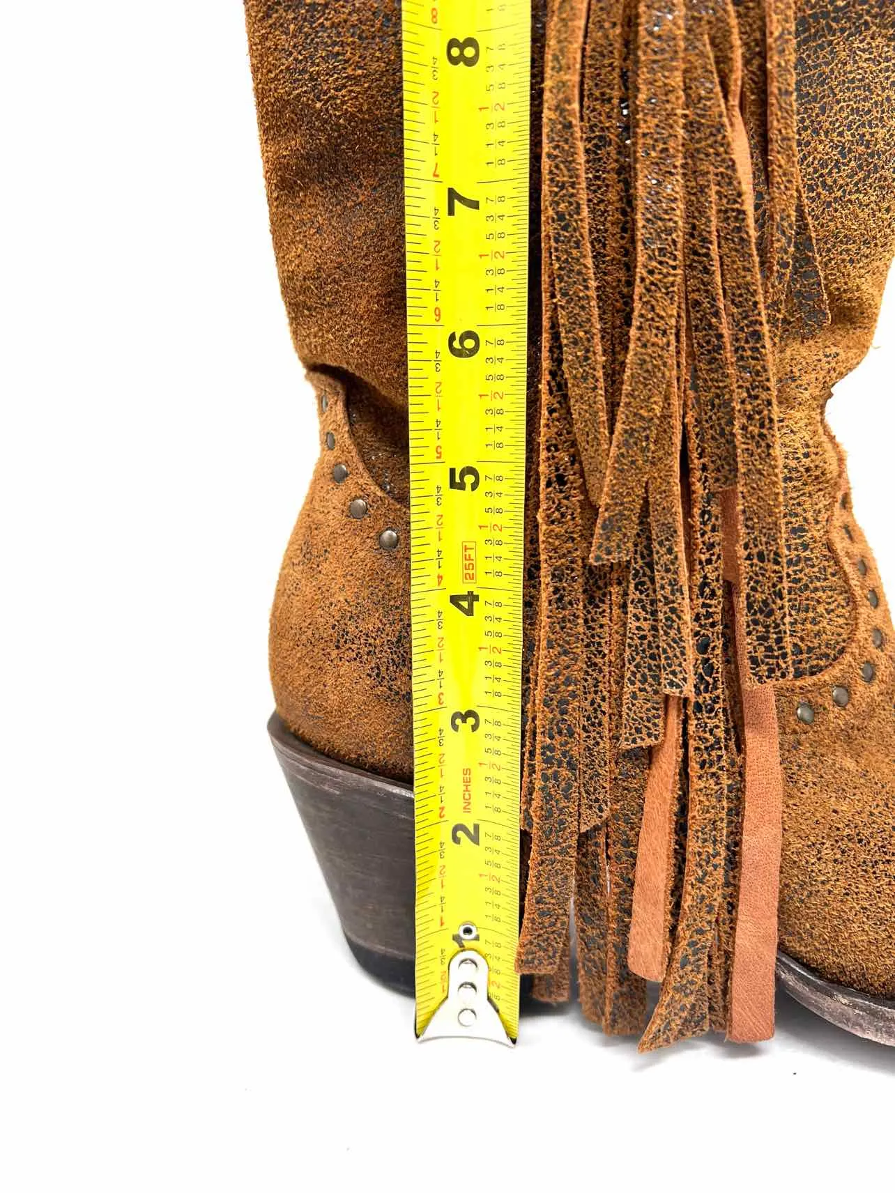 Idyllwind Größe 8,5 Braune Stiefel mit Nieten und Rissoptik