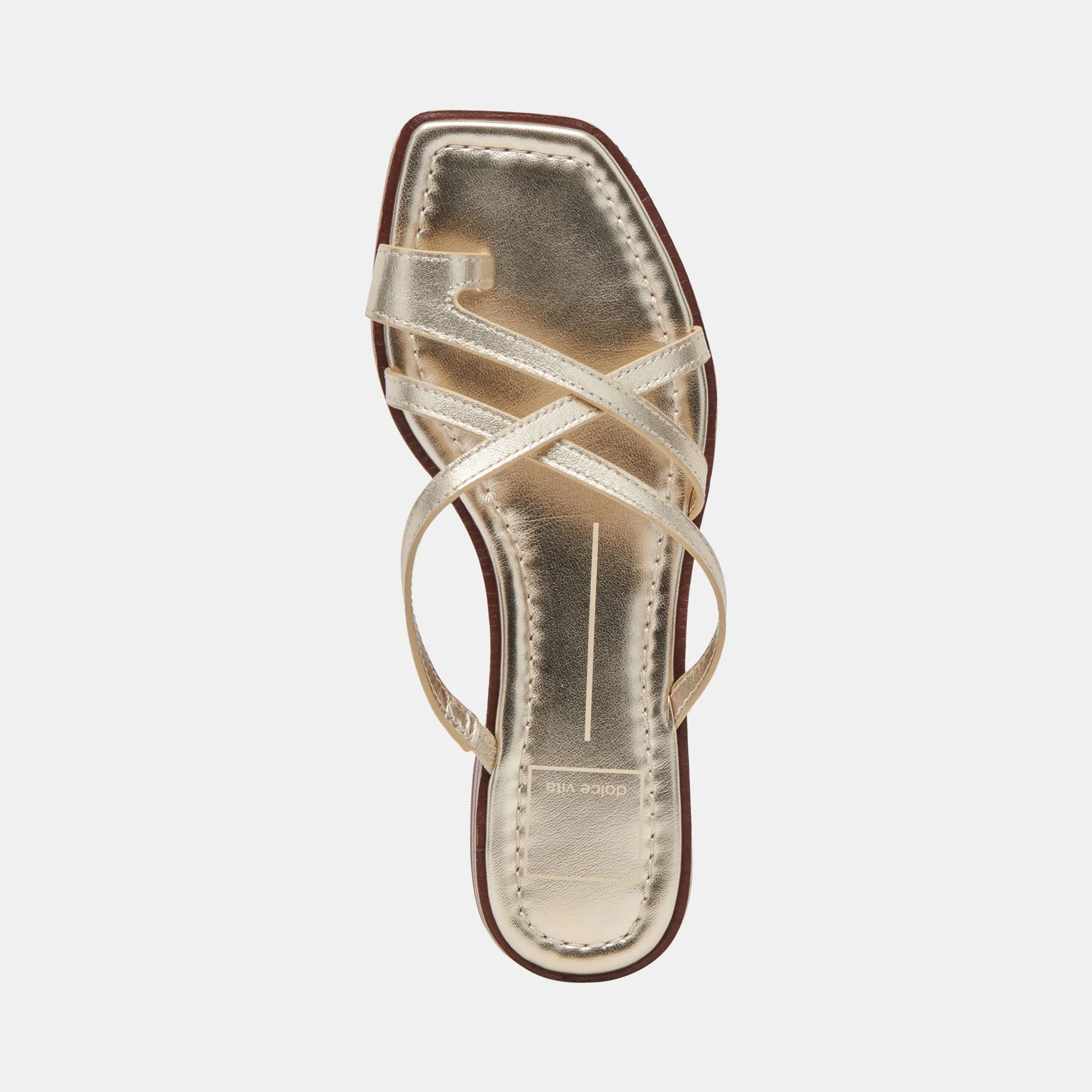 INDIGO SANDALETTES AUS GOLD-GESTRESSTEM LEDER