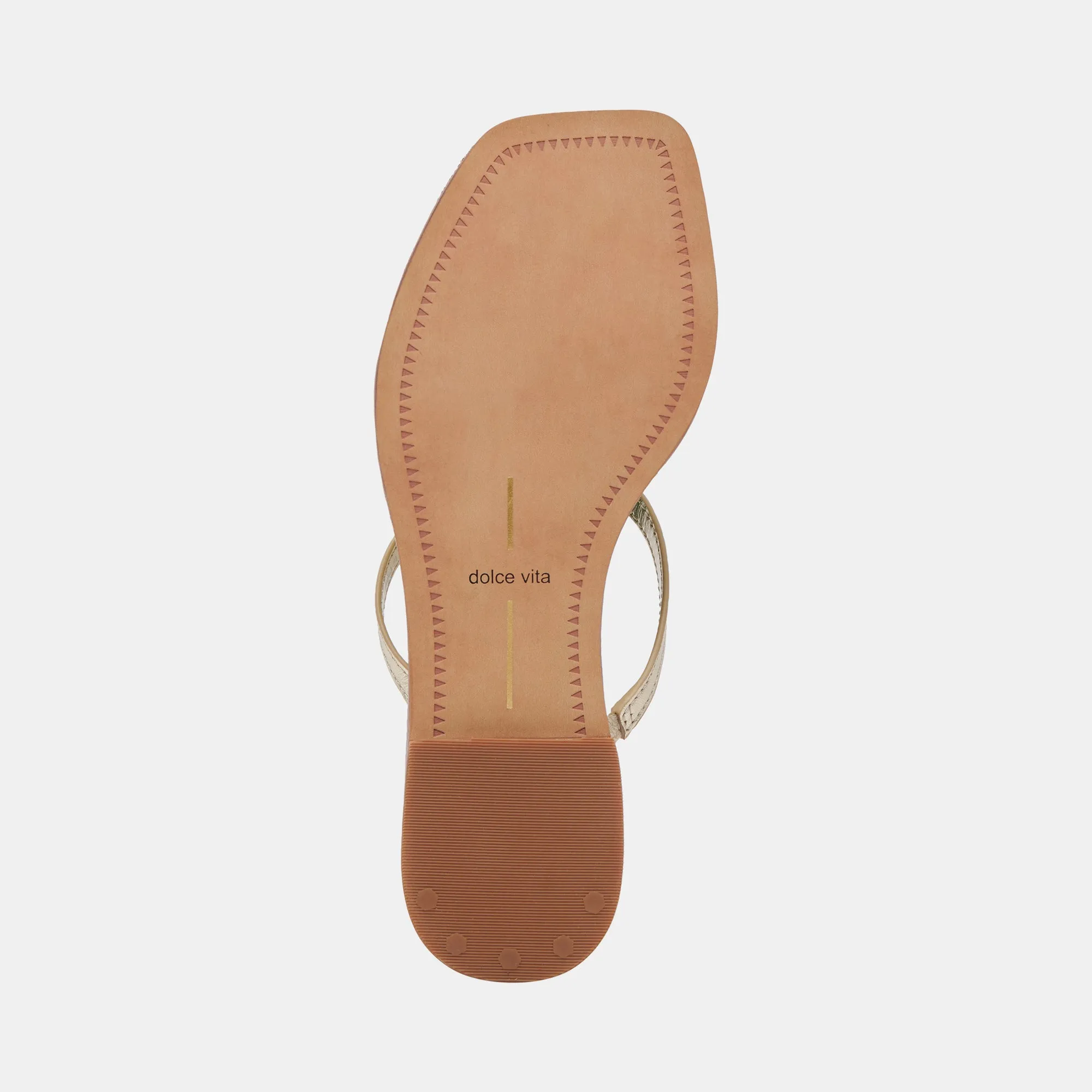 INDIGO SANDALETTES AUS GOLD-GESTRESSTEM LEDER