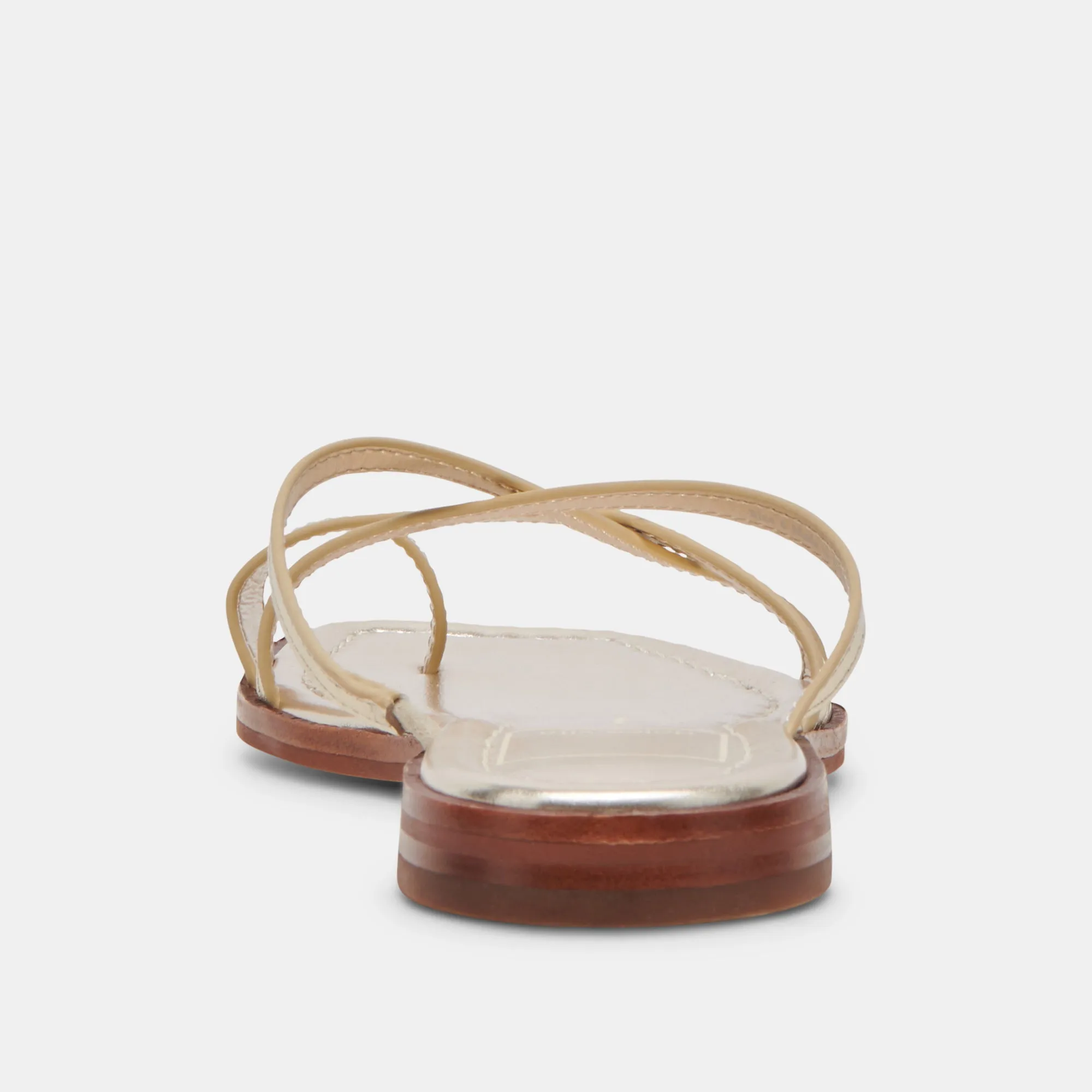 INDIGO SANDALETTES AUS GOLD-GESTRESSTEM LEDER