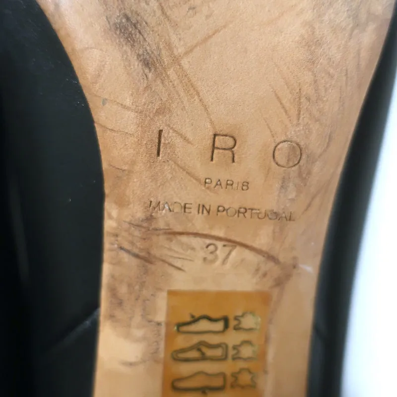 IRO Rüschenleder Stiefel knielang Schwarz Größe 37