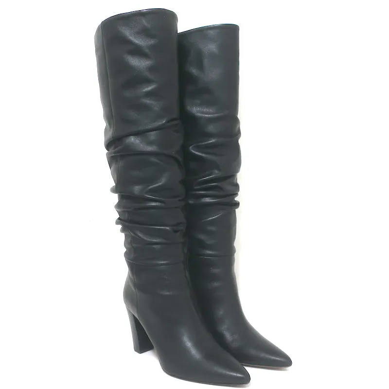 IRO Rüschenleder Stiefel knielang Schwarz Größe 37