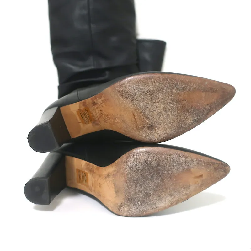 IRO Rüschenleder Stiefel knielang Schwarz Größe 37