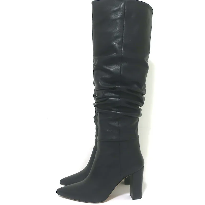 IRO Rüschenleder Stiefel knielang Schwarz Größe 37