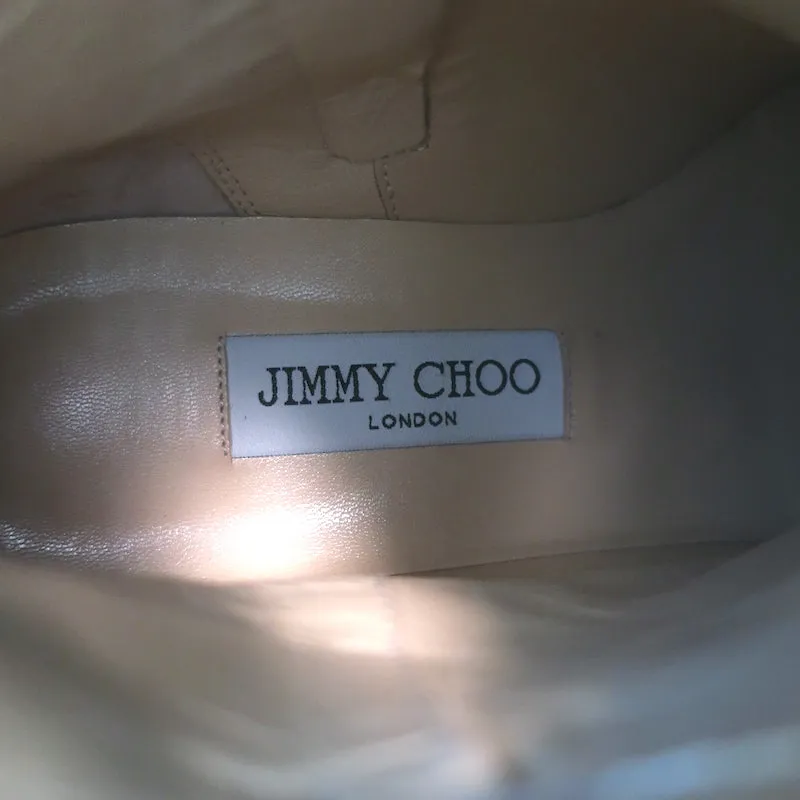 Jimmy Choo Hank Schmuck-Schnalle Flache Knöchelstiefel Schwarz Leder Größe 39 NEU
