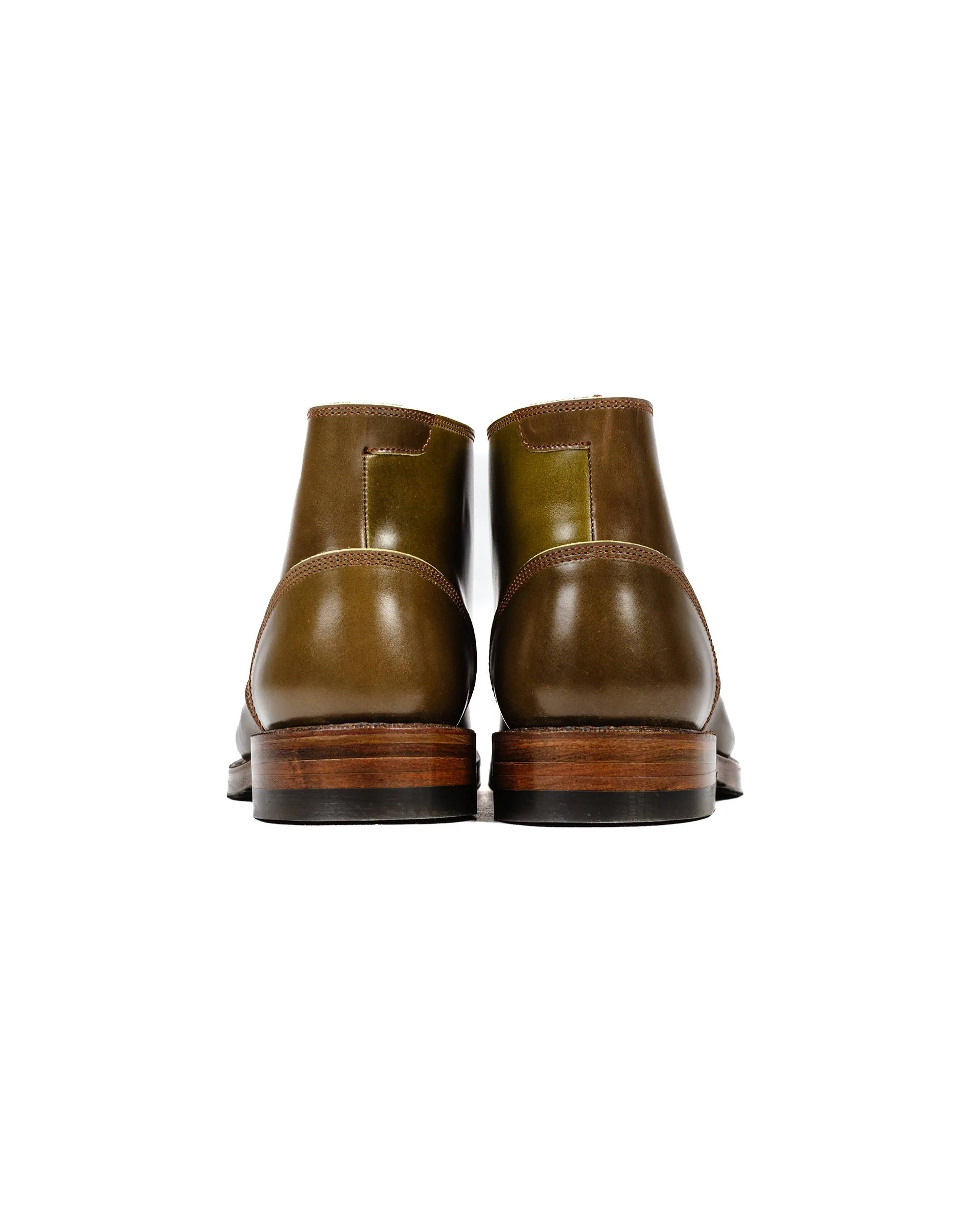 John Lofgren Bootmaker Die standhaften Chukka-Stiefel Shinki Hikaku Shell Cordovan Olive