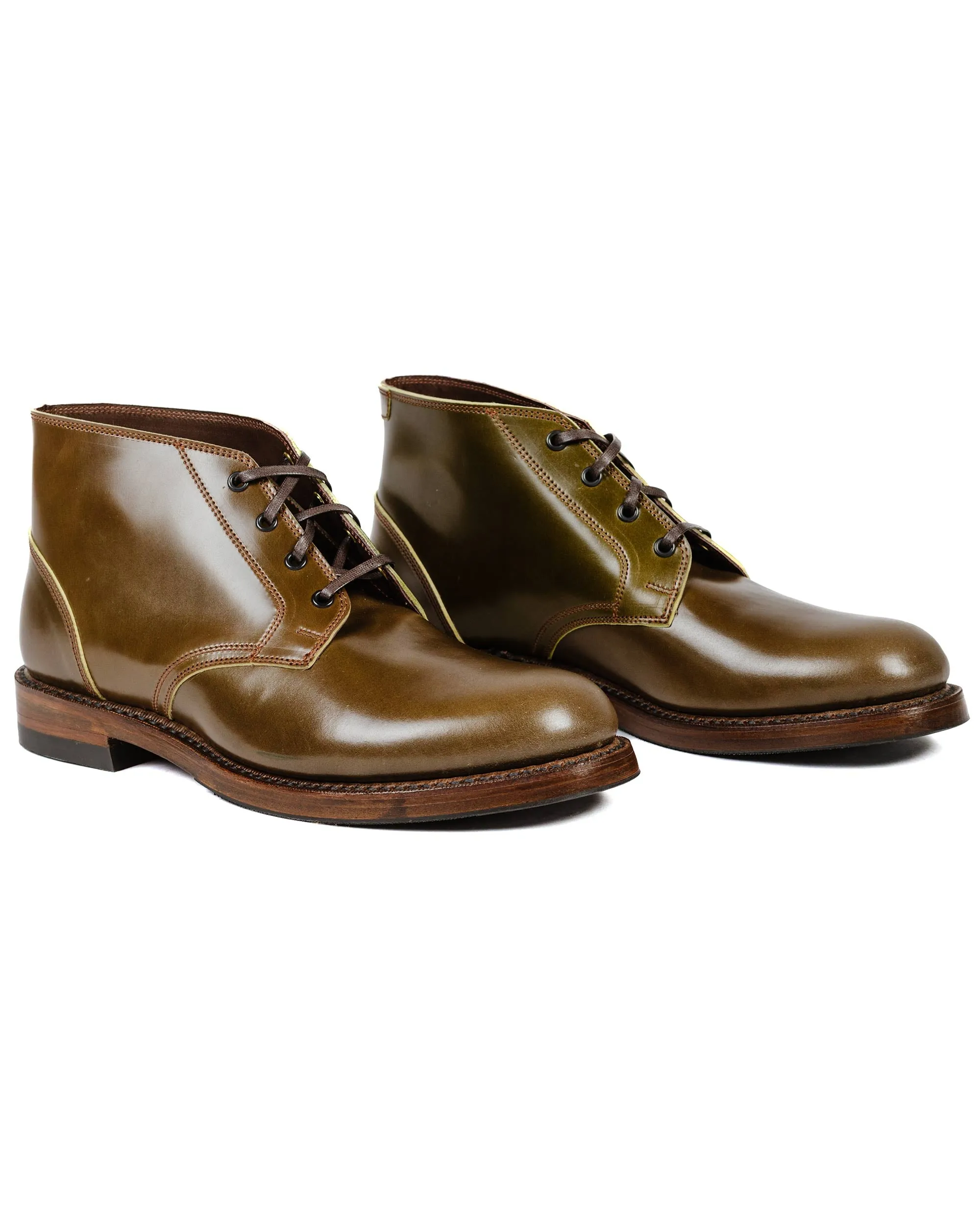 John Lofgren Bootmaker Die standhaften Chukka-Stiefel Shinki Hikaku Shell Cordovan Olive