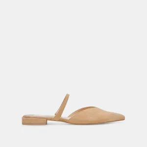 KANIKA WEITE FLACHER SCHUH IN WILDLEDER BRAUN