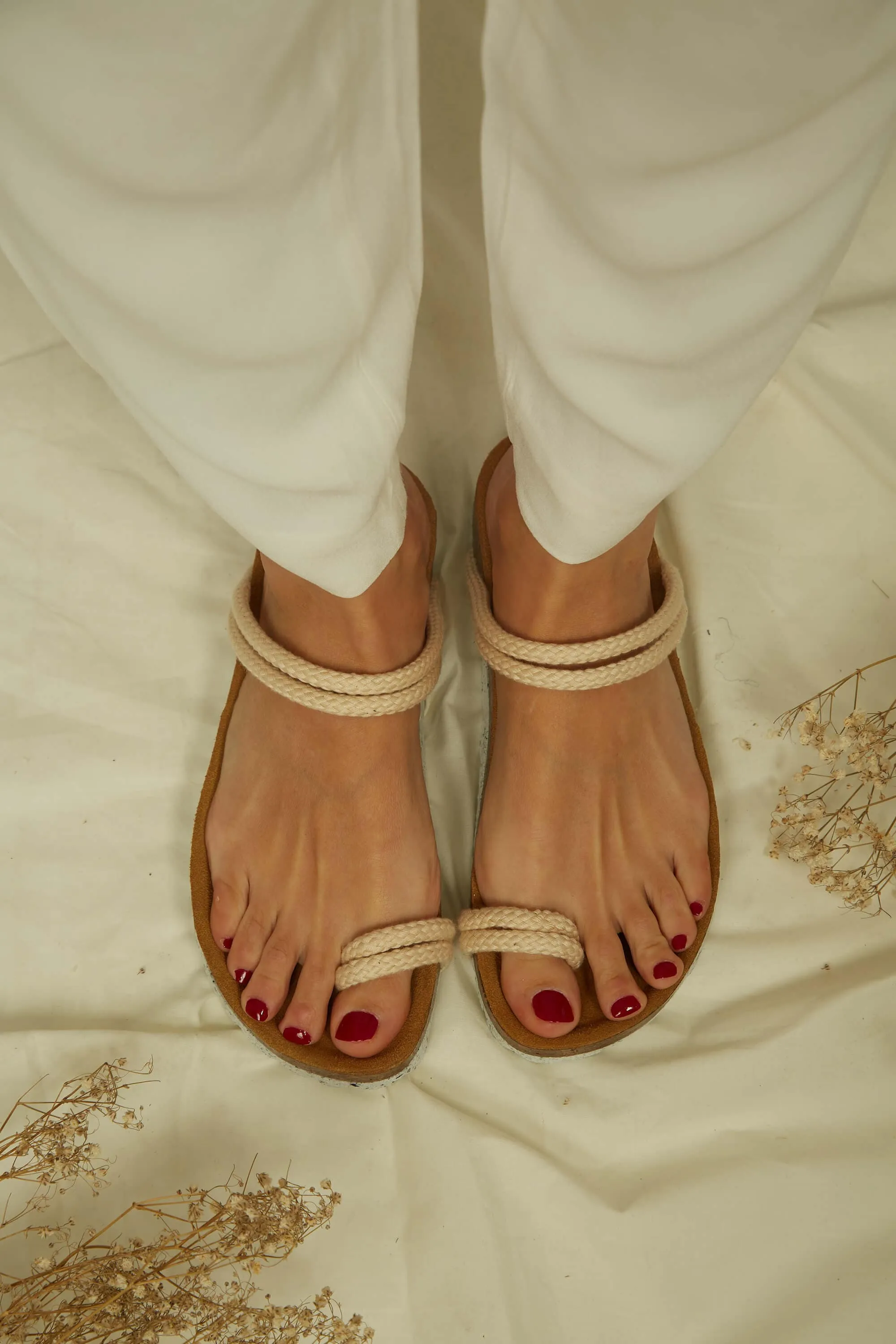 La Orotava Vegane Baumwollseil & Kork Sandalen | Natur