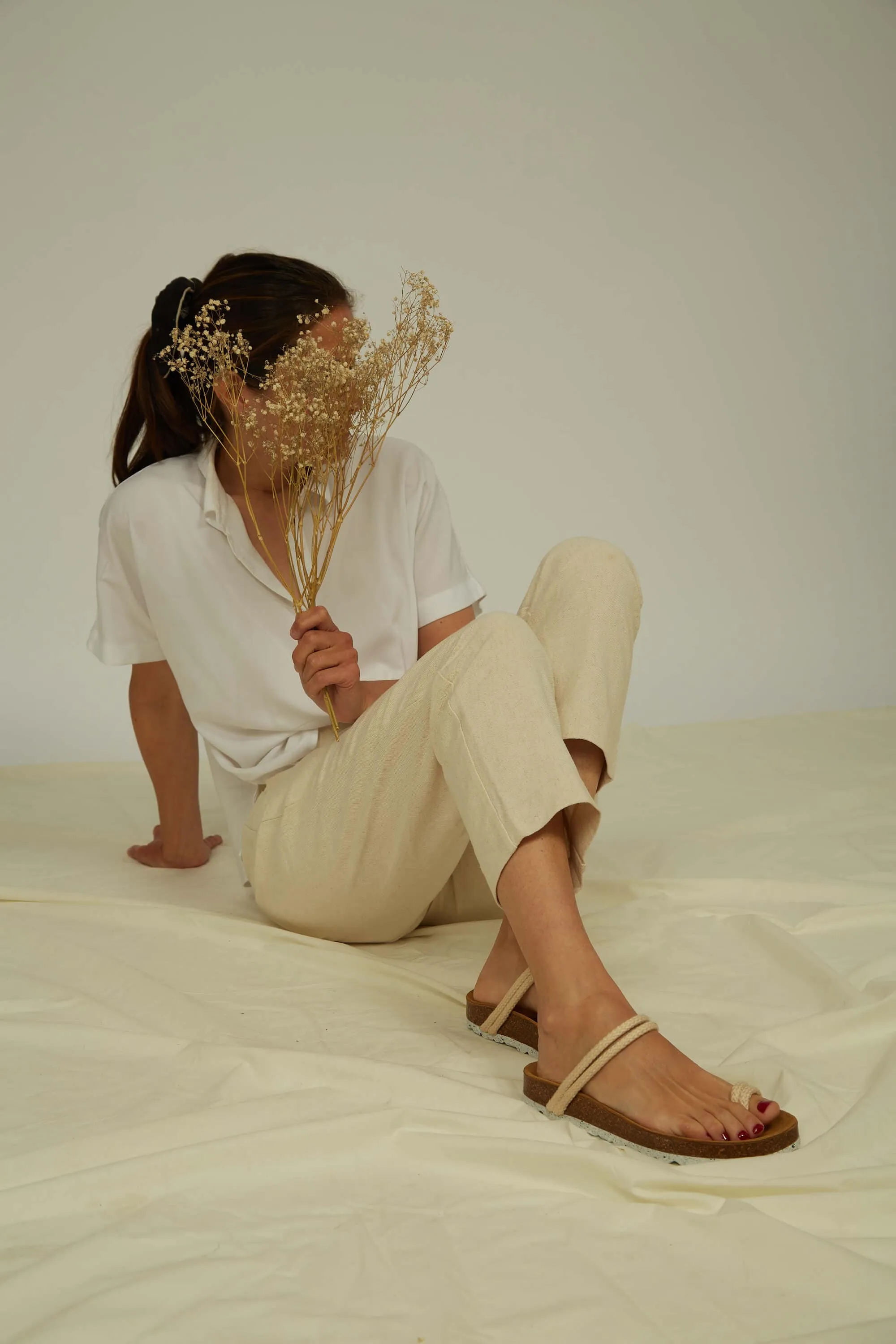 La Orotava Vegane Baumwollseil & Kork Sandalen | Natur