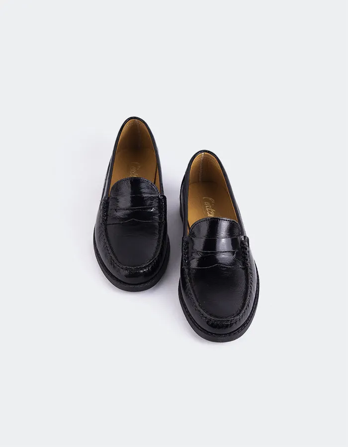 Lettine Black Nappa Leder