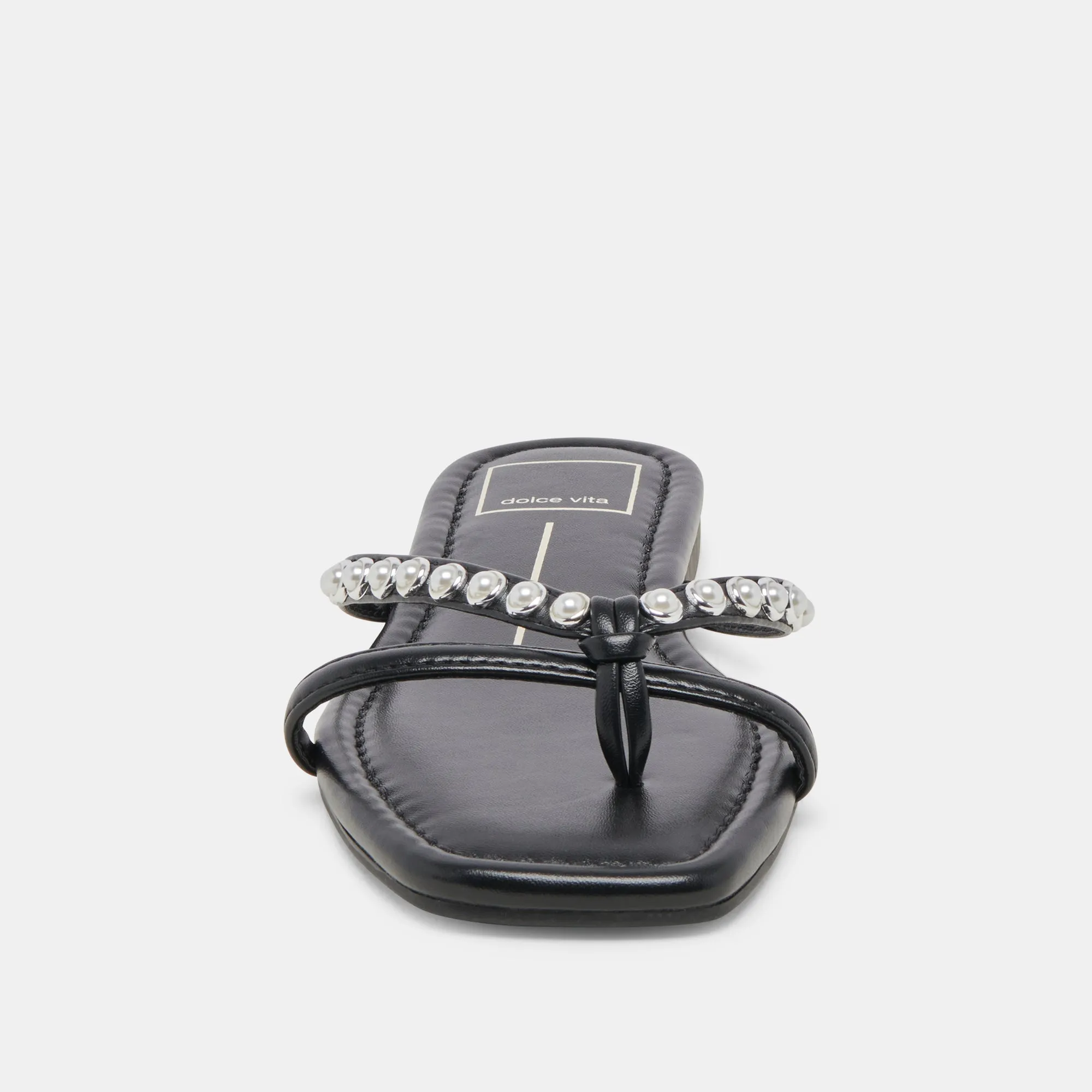 LUCCA PEARL SANDALETTEN MIT SCHWARZEN PERLEN