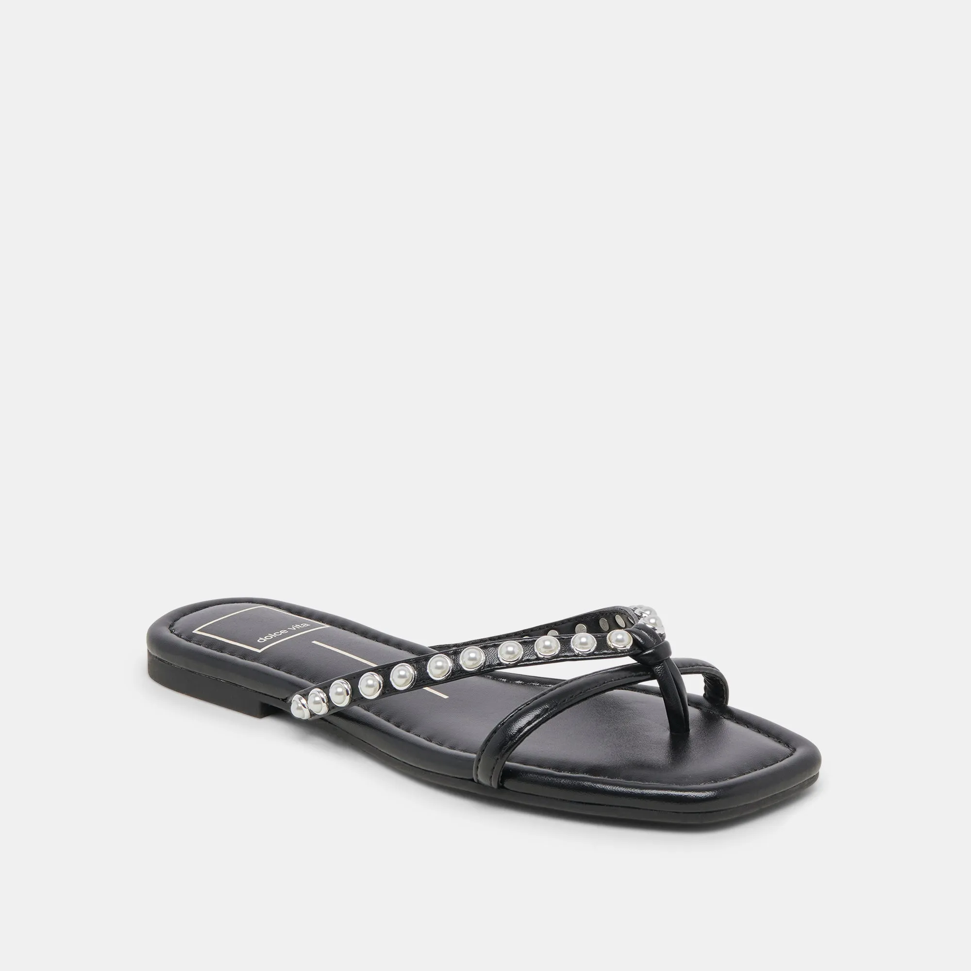 LUCCA PEARL SANDALETTEN MIT SCHWARZEN PERLEN