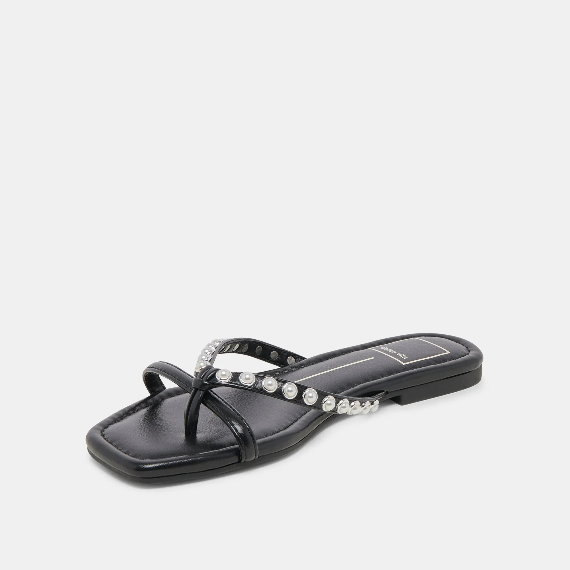 LUCCA PEARL SANDALETTEN MIT SCHWARZEN PERLEN
