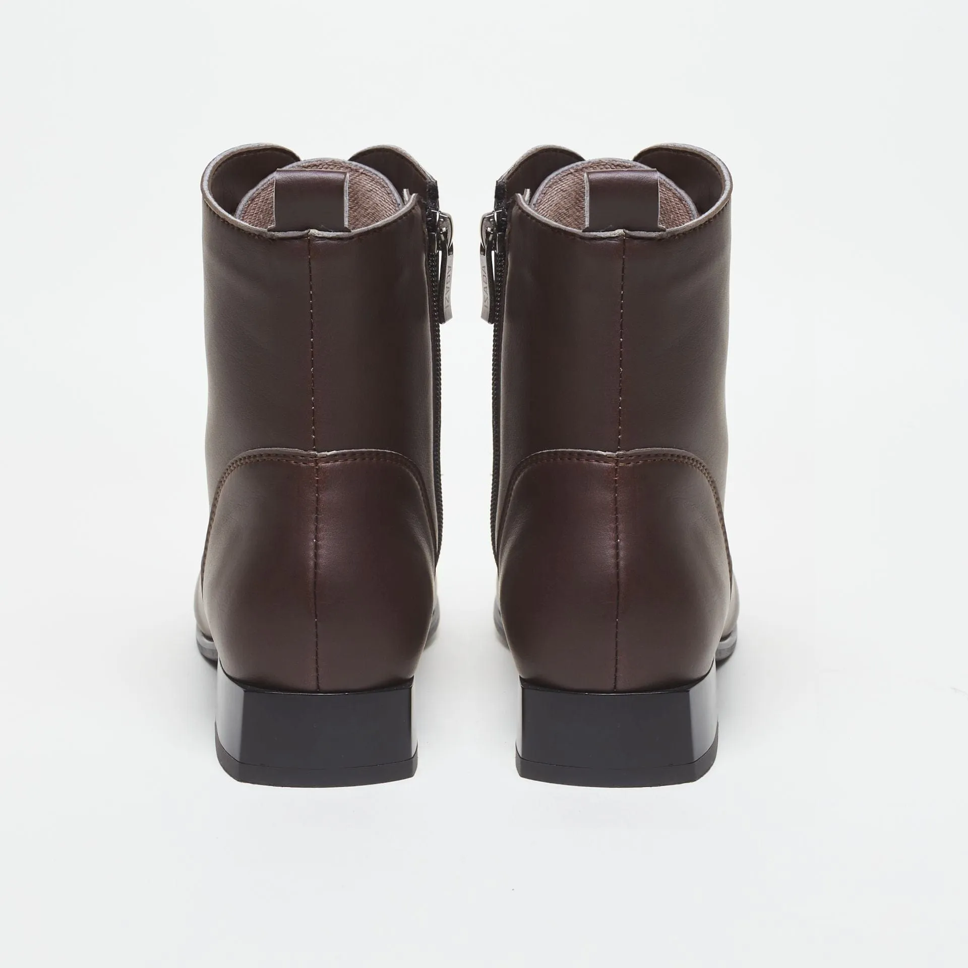 Lui Vegan Leder Schnürstiefeletten | Schokolade
