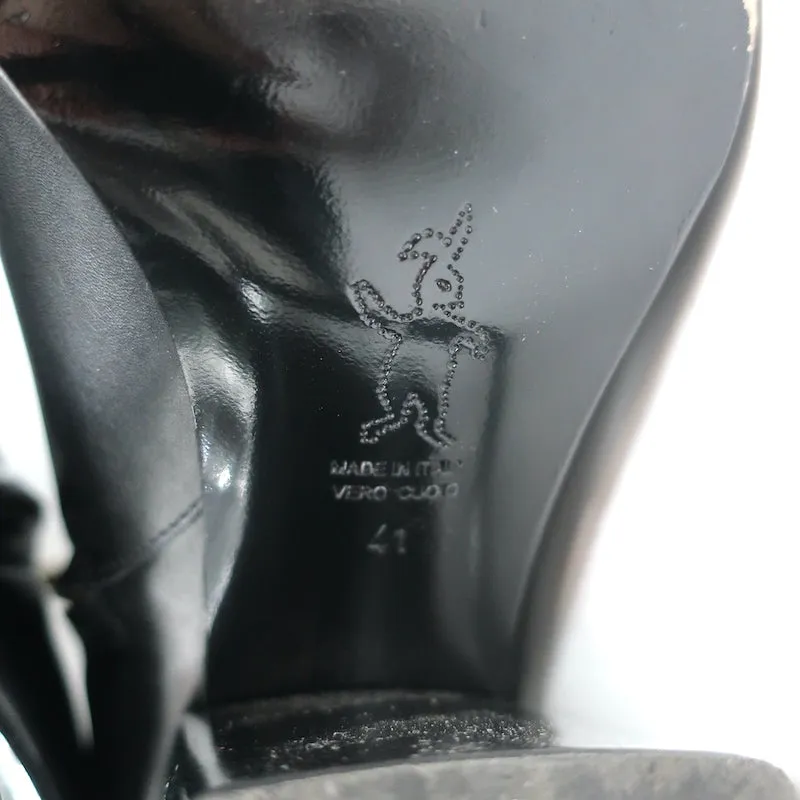 Marni Stiefeletten mit Ausschnitt-Absatz Schwarz Leder Größe 41