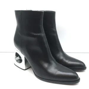 Marni Stiefeletten mit Ausschnitt-Absatz Schwarz Leder Größe 41