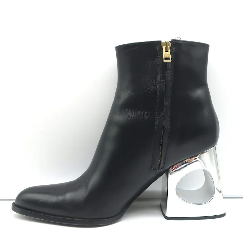 Marni Stiefeletten mit Ausschnitt-Absatz Schwarz Leder Größe 41
