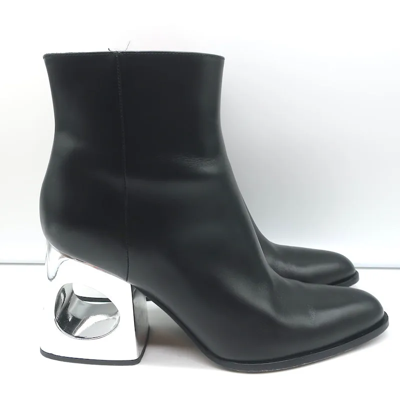 Marni Stiefeletten mit Ausschnitt-Absatz Schwarz Leder Größe 41