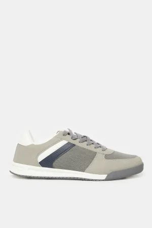 Herren Grau Gestreifter Sneaker