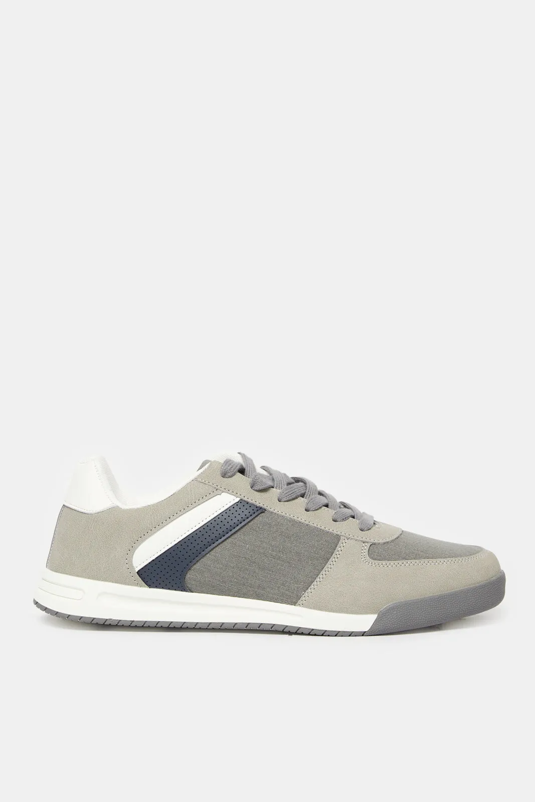 Herren Grau Gestreifter Sneaker