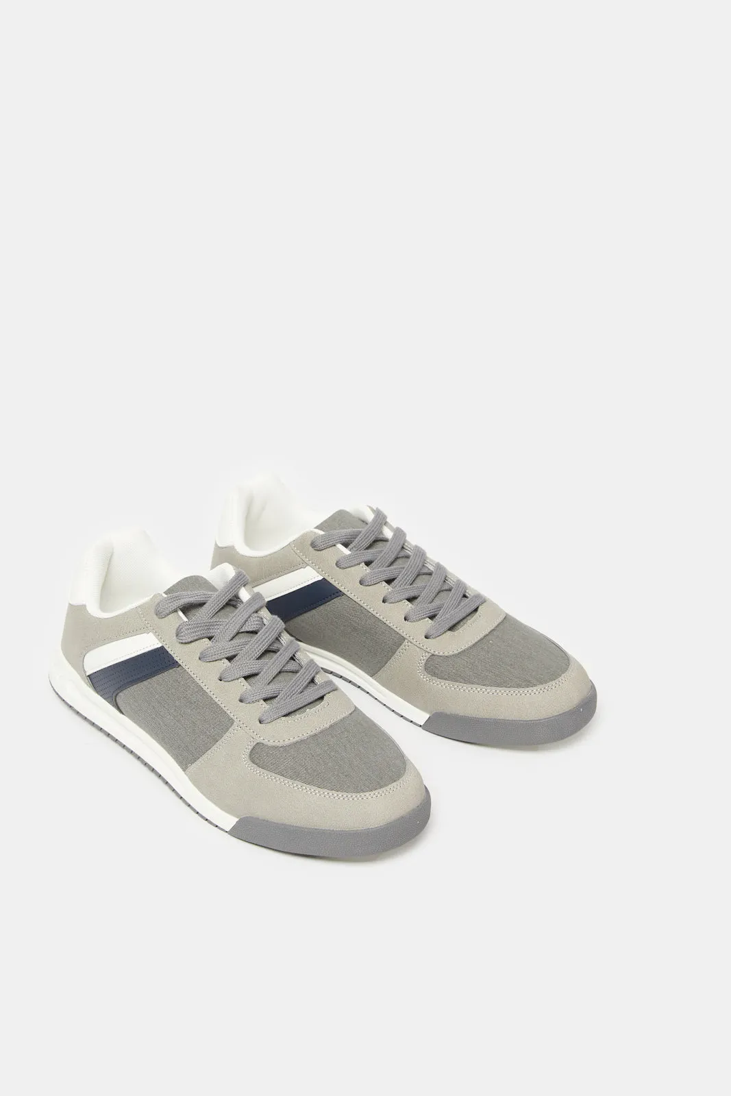 Herren Grau Gestreifter Sneaker