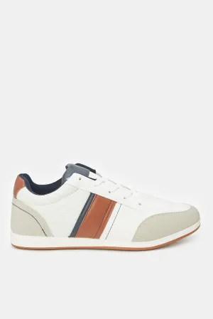 Herren Weiße Material Block Sneakers