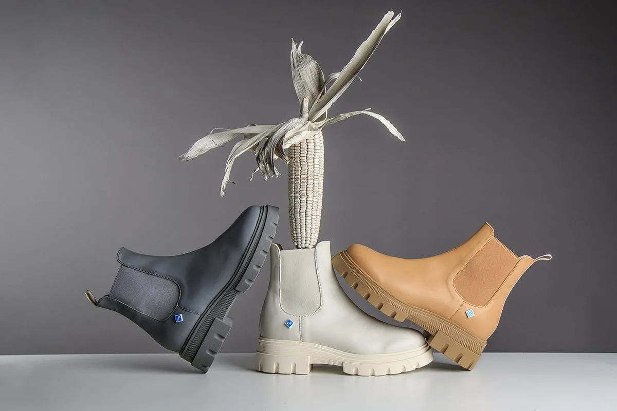 Meine Chelsea Dallas Lederimitat-Vegan-Stiefel | Kamel