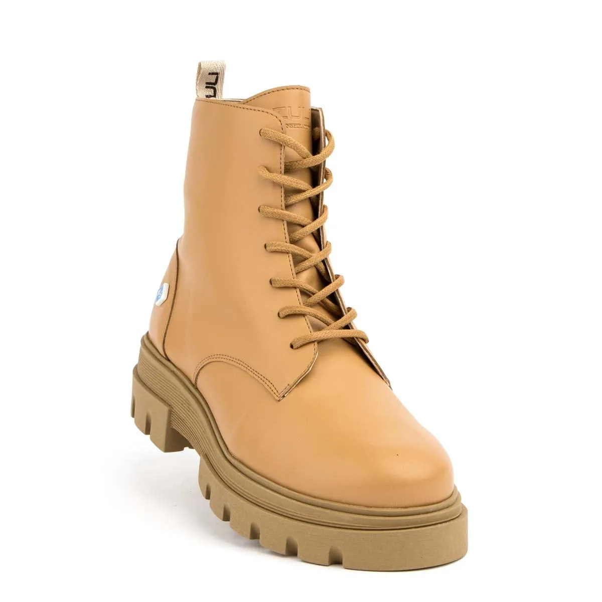Meine Combat Corn Leder Vegane Stiefel | Kamel