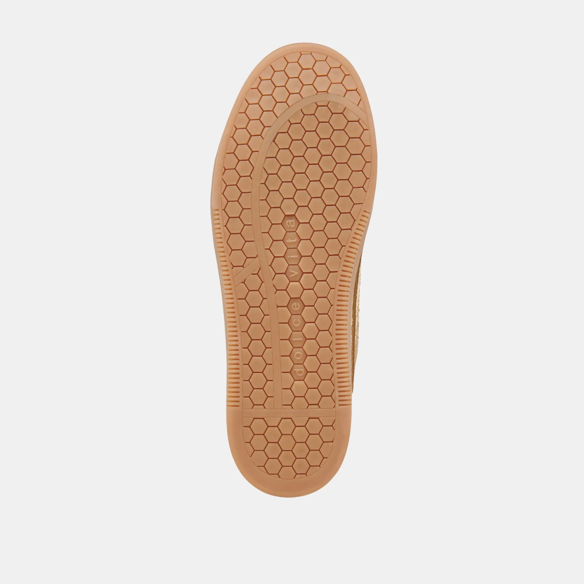 HINWEIS SLIDE SNEAKERS GOLD GESTRESSTES LEDER