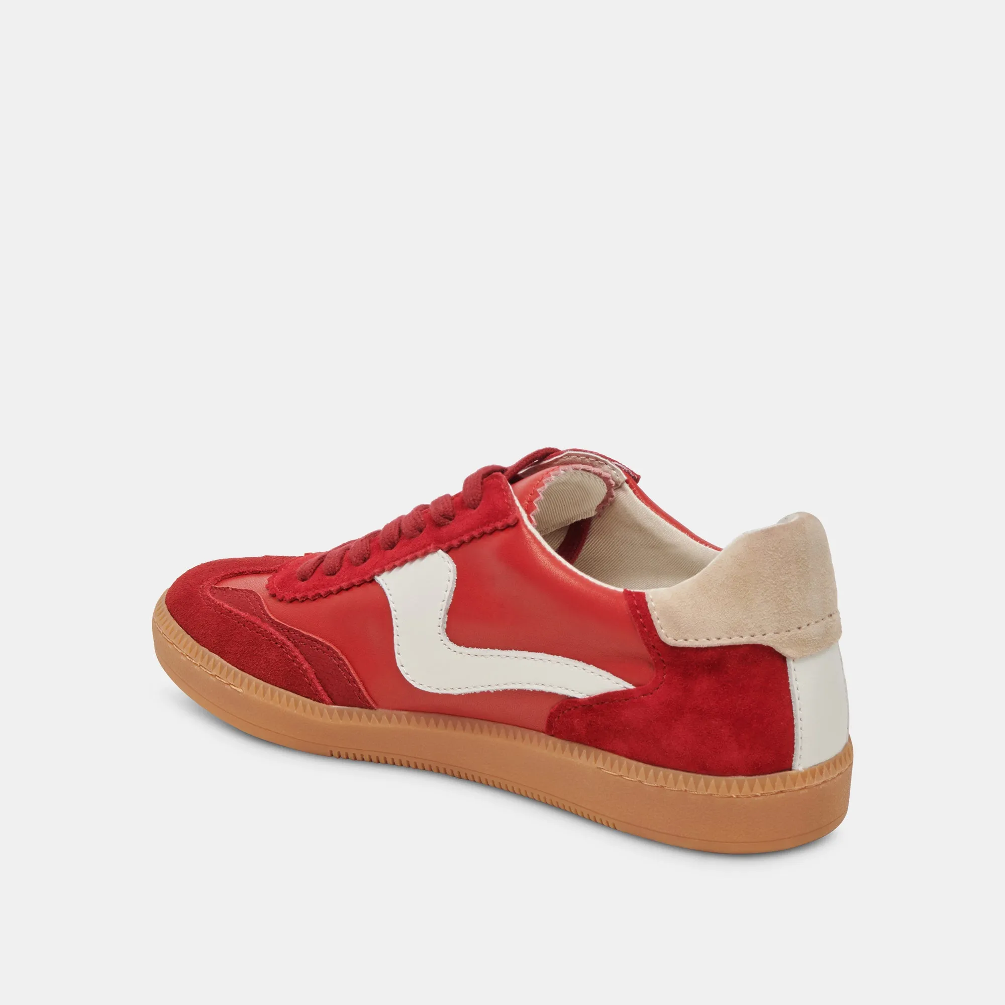 HINWEIS SNEAKERS KARMESINROT WILDLEDER