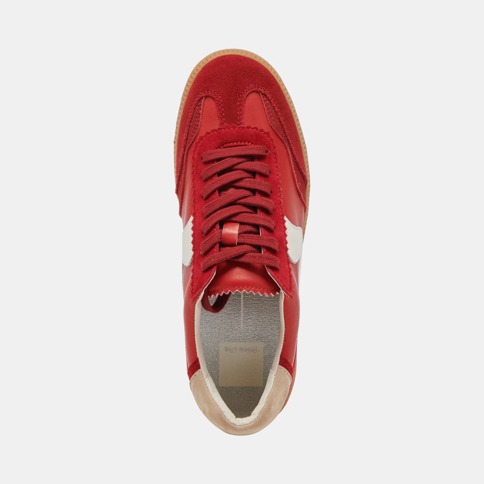 HINWEIS SNEAKERS KARMESINROT WILDLEDER