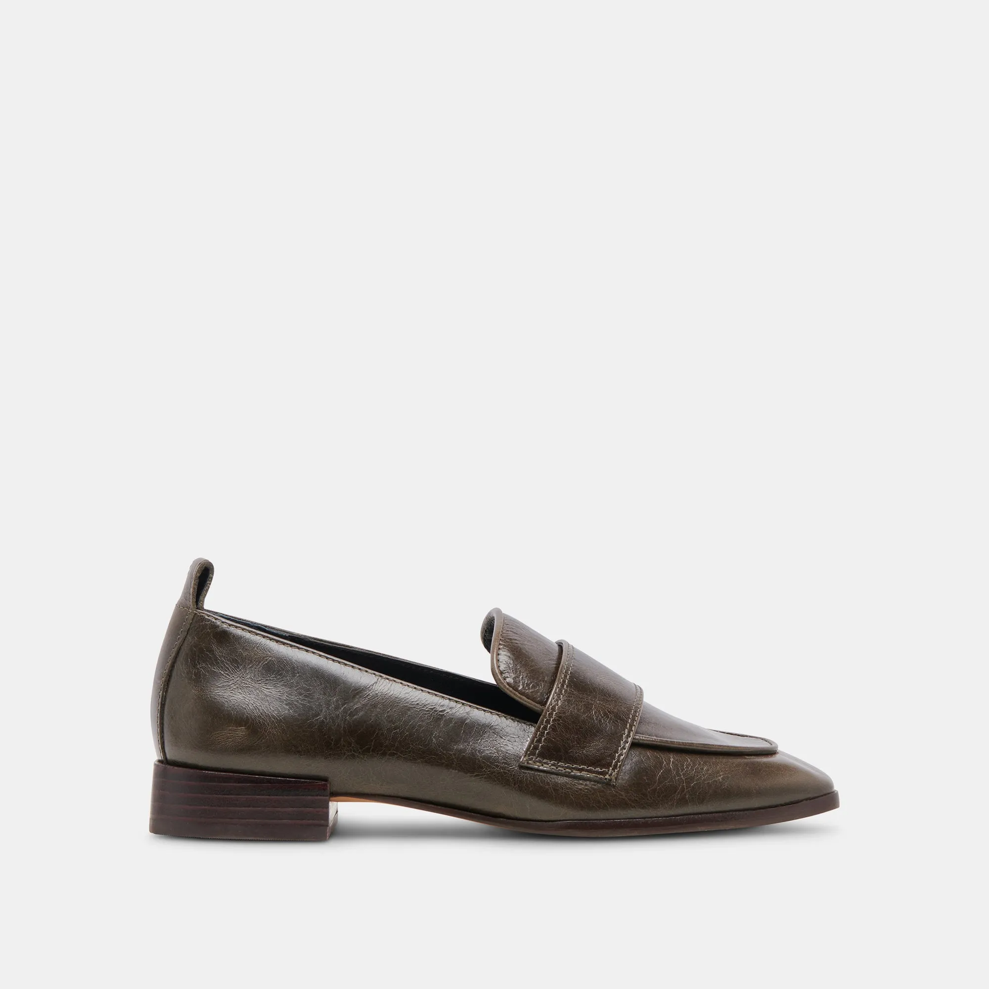 NYGEL LOAFERS DUNKELOLIV LEDER