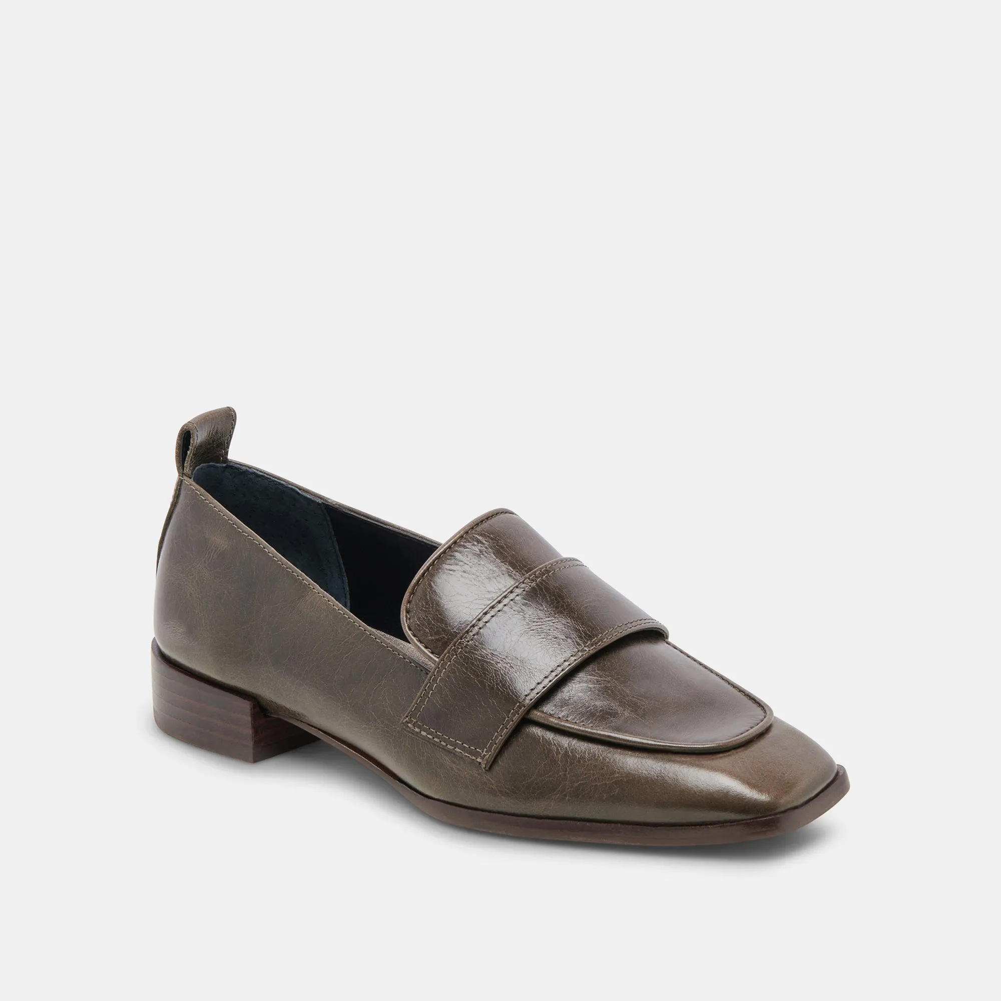 NYGEL LOAFERS DUNKELOLIV LEDER