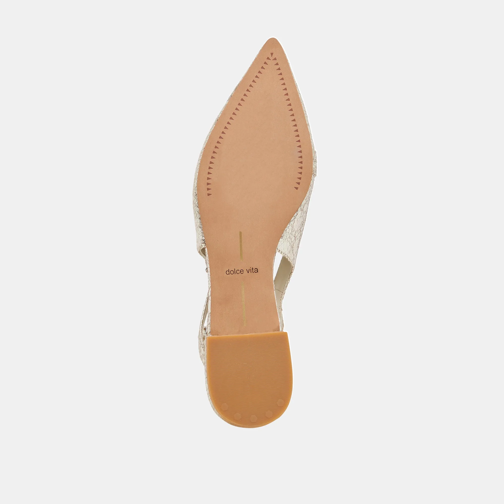PAMLA FLATS PLATINUM DISTRESSED LEDER